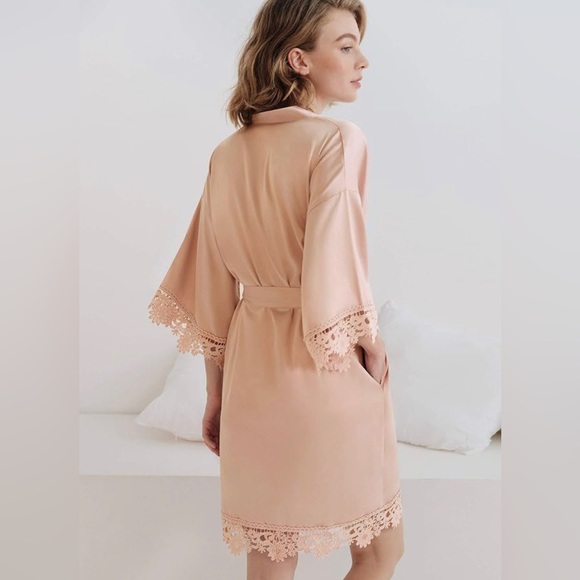 SIORO Women's Satin Robe Silk Kimono Bathrobe - Picture 2 of 3